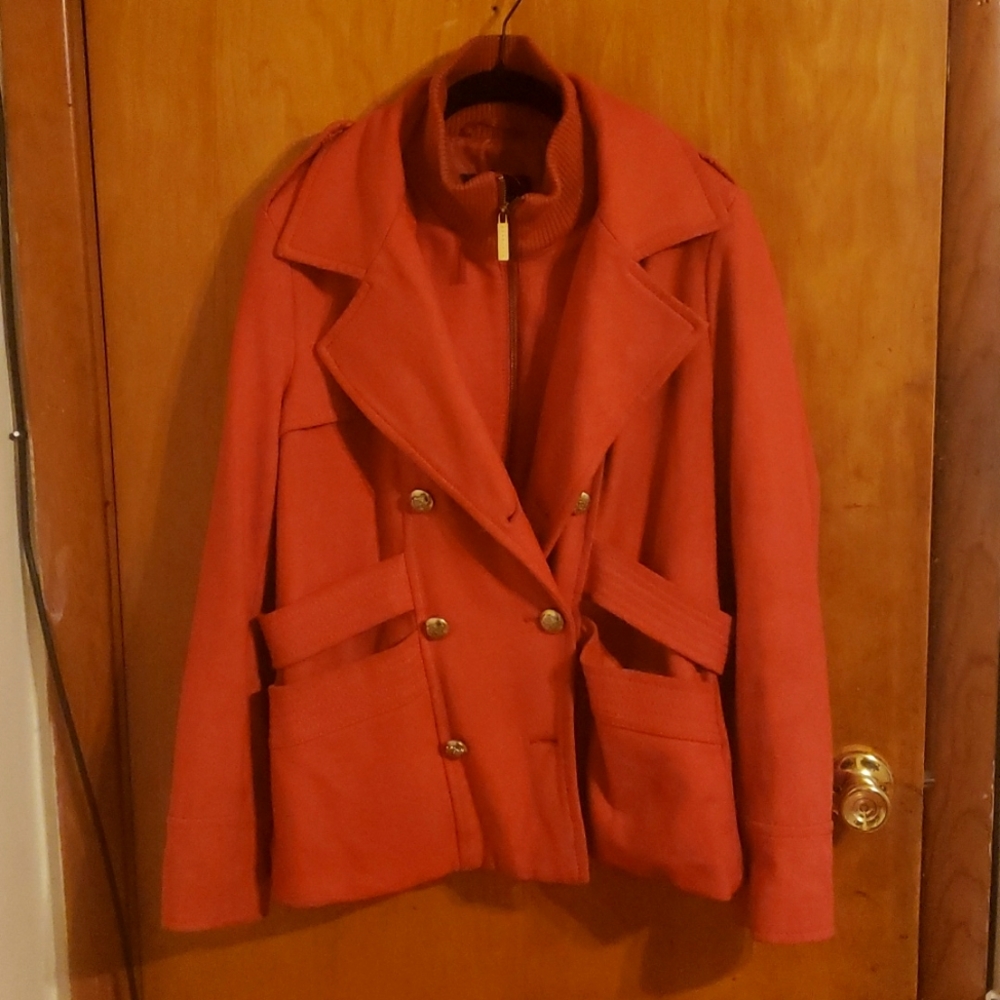 Red Double Breasted pea coat